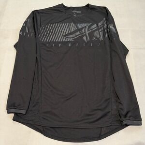 Fly Kinetic Racing Men Black Long Sleeve Motocross Dirt Bike Jersey Shirt-L-6418